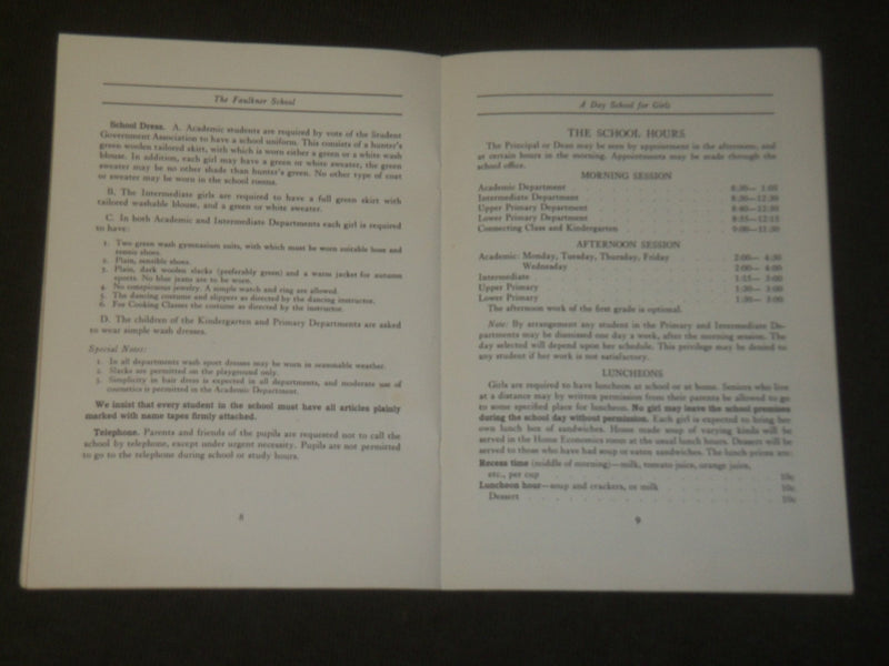 1920'S THE FAULKNER SCHOOL FOR GIRLS BOOK - CHICAGO - J 3562