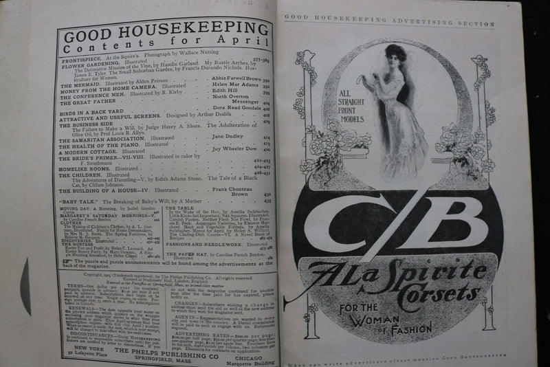 1905 APRIL GOOD HOUSEKEEPING MAGAZINE - NICE ILLUSTRATED COVER - SP 4185D