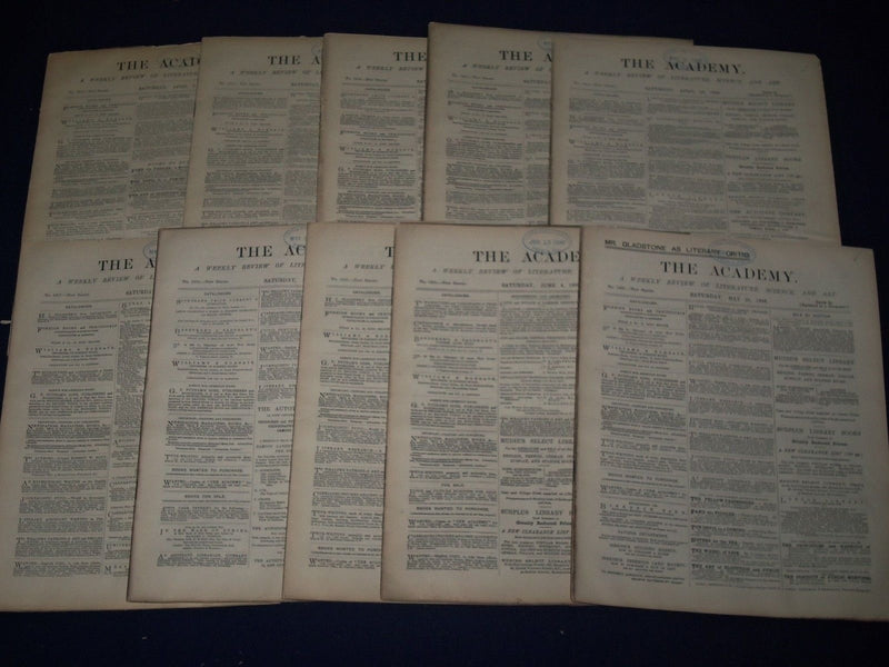 1898-1899 THE ACADEMY WEEKLY REVIEW OF LITERATURE LOT OF 35 - LONDON - O 2232