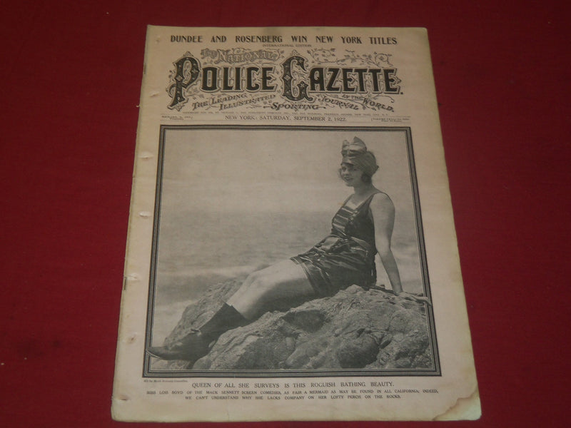 1922 SEPT 2 THE NATIONAL POLICE GAZETTE MAGAZINE - GREAT SPORT PHOTOS - B 5749