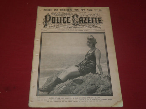 1922 SEPT 2 THE NATIONAL POLICE GAZETTE MAGAZINE - GREAT SPORT PHOTOS - B 5749