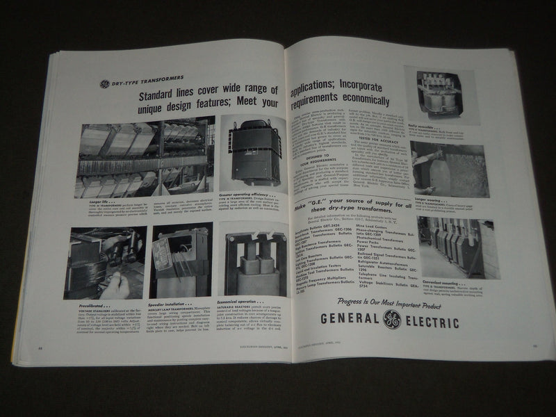 1955 MAR & APR ELECTRIFIED INDUSTRY MAGAZINE LOT OF 2 ISSUES- GREAT ADS - J 2778