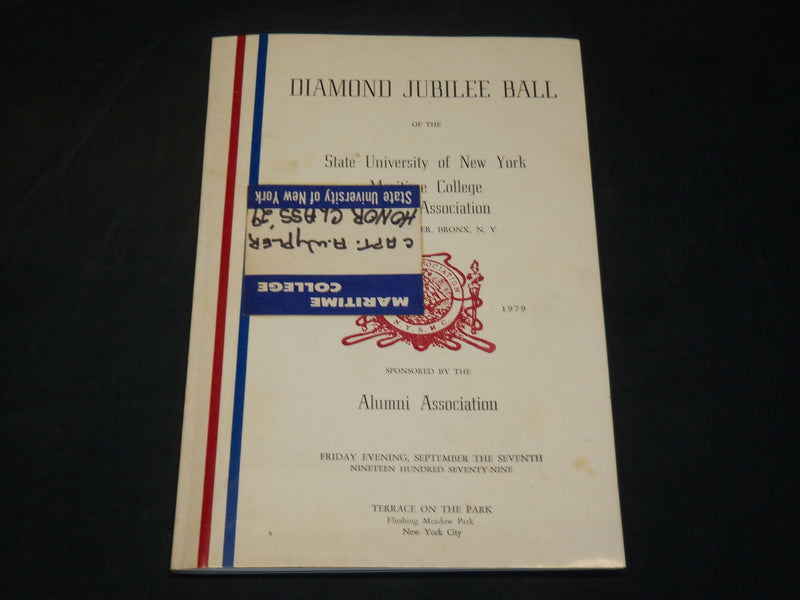 1979 MARITIME COLLEGE DIAMOND JUBILEE BALL PROGRAM + SEATING LISTS - J 5866