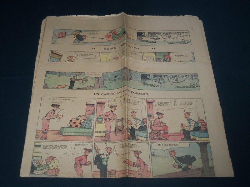 1923 JUNE SPANISH SUNDAY COLOR COMICS LOT OF 2 - CORAZON - NP 3876