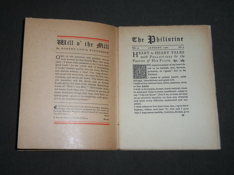 1902 THE PHILISTINE MAGAZINE LOT OF 11 ISSUES - BY ELBERT HUBBARD - WR 709H