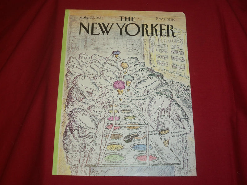 1985 JULY 22 NEW YORKER MAGAZINE FRONT COVER ONLY - GREAT ART FOR FRAMING