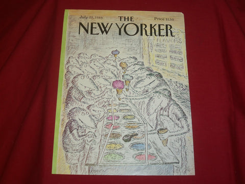1985 JULY 22 NEW YORKER MAGAZINE FRONT COVER ONLY - GREAT ART FOR FRAMING