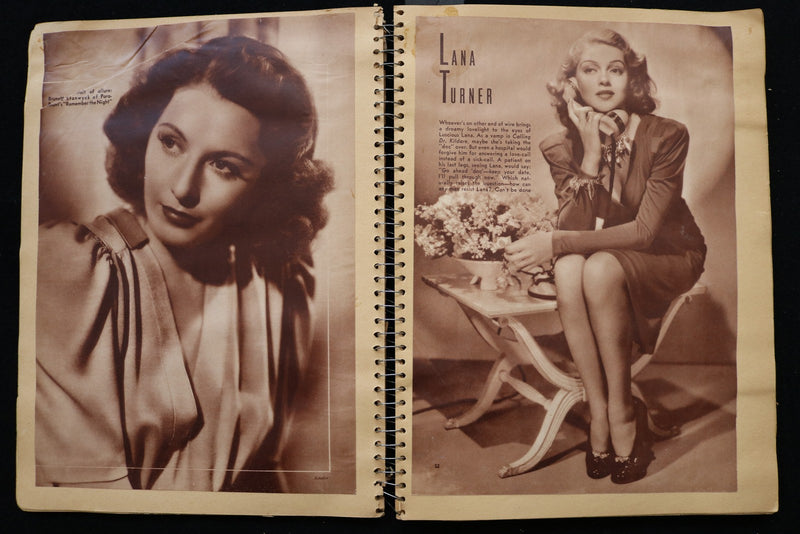 1930'S MOVIE STARS SCRAPBOOK - ANN SHERIDAN - SONJA HENIE - E 24957