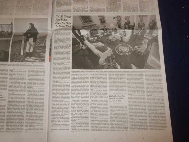 2021 FEBRUARY 2 NEW YORK TIMES - BIDEN AND GOP HUNT FOR A PATH TO A RELIEF PLAN