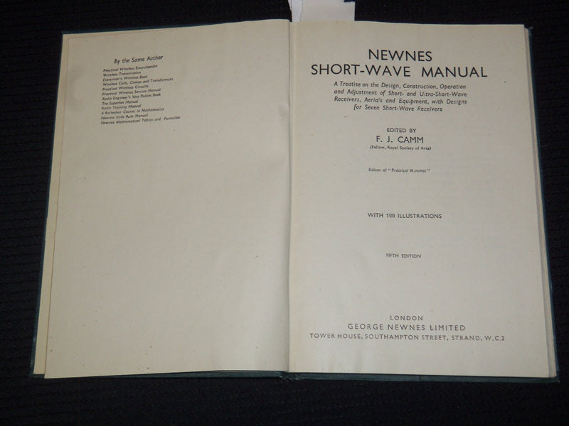 1942-1944 NEWNES SHORT-WAVE MANUALS BY F. J. CAMM - BOOK LOT OF 2 - KD 4065F