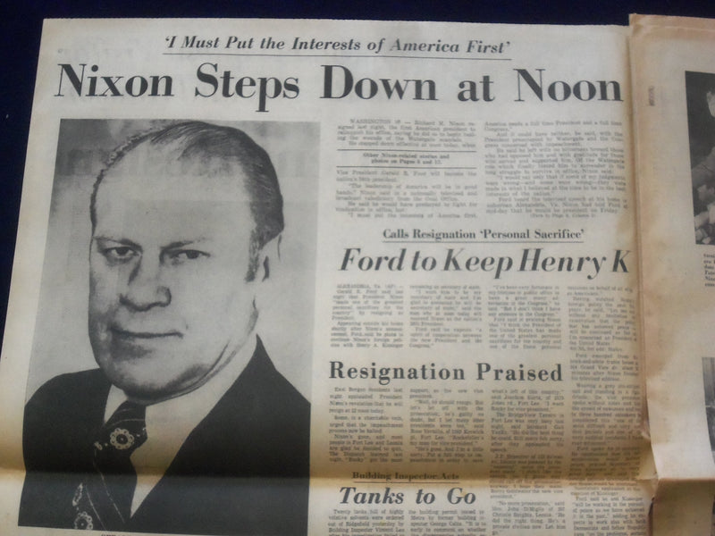 1974 AUGUST 9 THE DISPATCH NEWSPAPER- PRESIDENT RESIGNS- UNION CITY, NJ- NP 6437