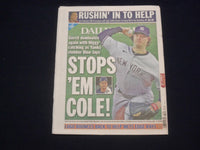 2020 SEPTEMBER 23 NEW YORK DAILY NEWS NEWSPAPER - GERRIT COLE CLOBBER RAYS