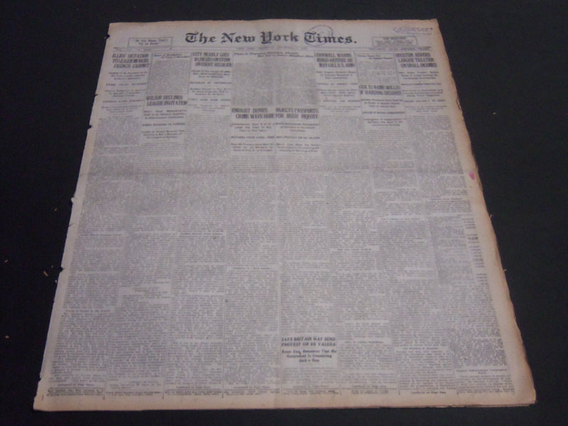 1920 DECEMBER 9 NEW YORK TIMES - ENRIGHT DENIES CRIME WAVE HERE - NT 6758