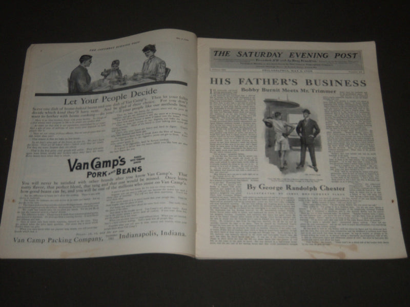 1908 MAY 2 THE SATURDAY EVENING POST MAGAZINE - OLIVER KEMP COVER - SP 839