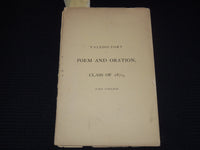 1872 JULY 9 YALE COLLEGE VALEDICTORY POEM AND ORATION BOOK - J 8053