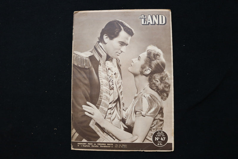 1951 NOV 24 ONS LAND MAGAZINE - GREGORY PECK & VIRGINIA MAYO COVER - E 25250