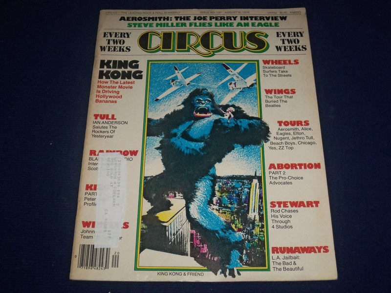 1976 AUGUST 10 CIRCUS MAGAZINE - KING KONG COVER - PHOTOS - J 1011