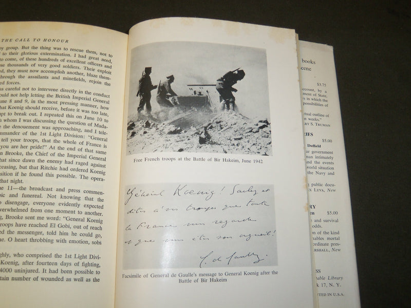 1955 THE CALL TO HONOUR WAR MEMOIRS GENERAL DE GAULLE BOOK - VOLUME 1 - KD 5729