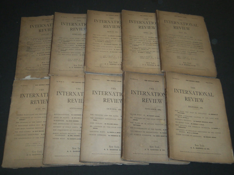 1881 THE INTERNATIONAL REVIEW MAGAZINE LOT OF 10 - GREAT ARTICLES - WR 866