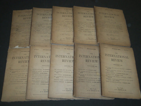 1881 THE INTERNATIONAL REVIEW MAGAZINE LOT OF 10 - GREAT ARTICLES - WR 866