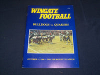 1986 OCTOBER 11 WINGATE COLLEGE VS GUILFORD COLLEGE FOOTBALL PROGRAM - ST 5152H