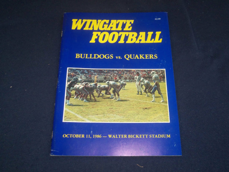 1986 OCTOBER 11 WINGATE COLLEGE VS GUILFORD COLLEGE FOOTBALL PROGRAM - ST 5152H