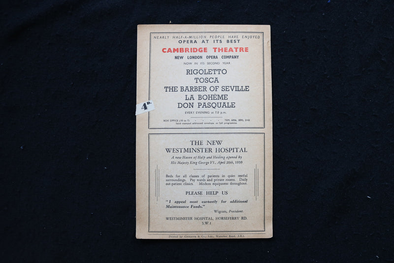 1947 LAURENCE OLIVIER'S PRESENTATION OF HENRY V PROGRAM- PALACE THEATRE - K 1838