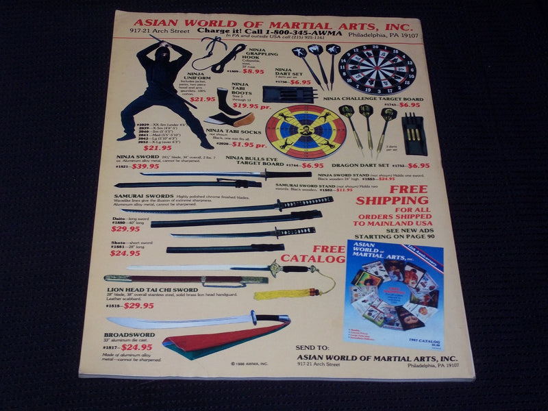 1987 OCTOBER BLACK BELT MAGAZINE - NUNCHUCKS FRONT COVER - E 7766