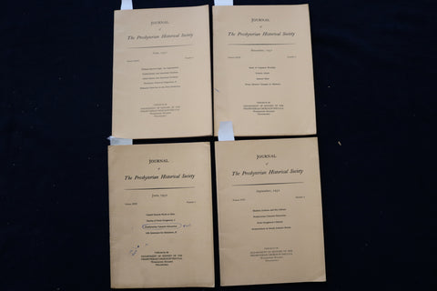 1951-1952 PRESBYTERIAN HISTORICAL SOCIETY BULLETIN - LOT OF 4 - O 3401