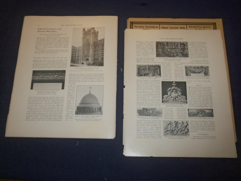 1907 JANUARY THE BRICKBUILDER MAGAZINE - AN ARCHITECTURAL MONTHLY - ST 528O