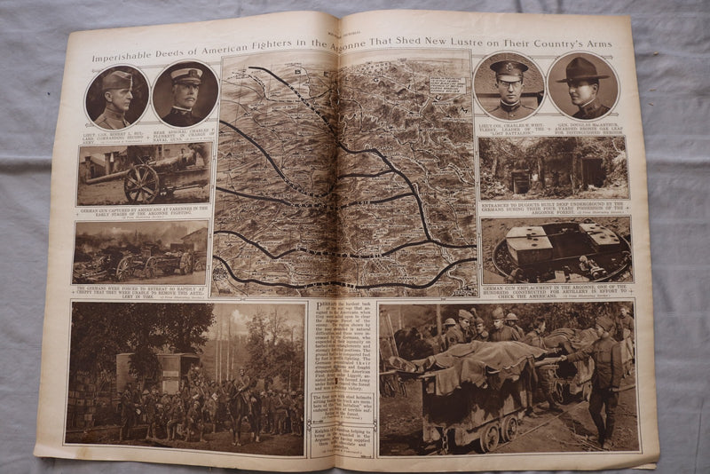 1919 FEB 20 MID-WEEK PICTORIAL MAGAZINE SECTION - THE ARGONNE BATTLE - NP 9251