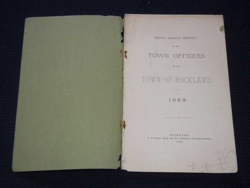 1883-1887 TOWN OF ROCKLAND ANNUAL REPORTS LOT OF 4 ISSUES - J 7260