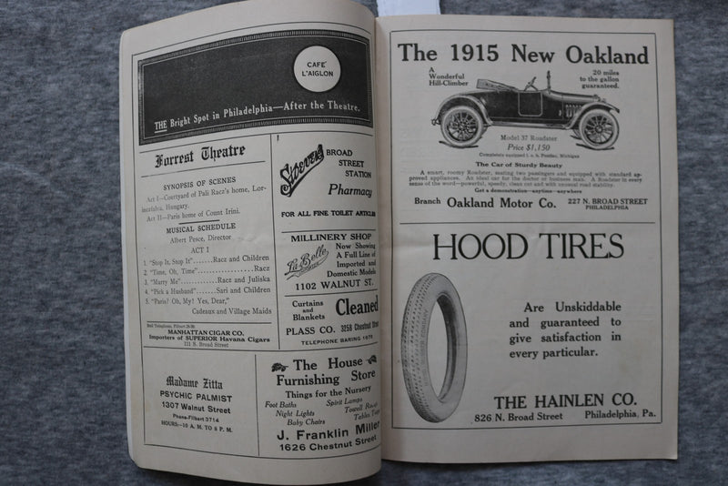 1914 NOV 2 PLAYS AND PLAYERS THEATRE PROGRAM MAGAZINE - HAZEL DAWN COVER- K 2722