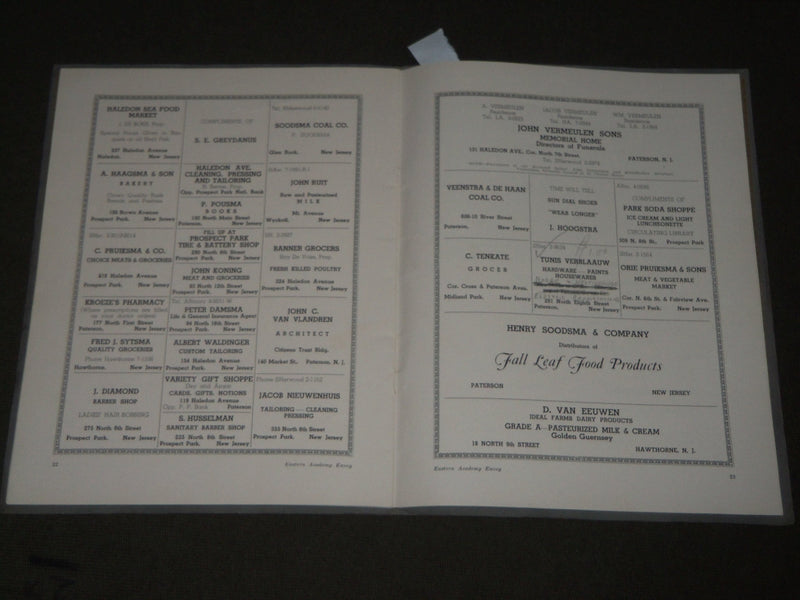 1934-1937 ENVOY EASTERN ACADEMY COMMENCEMENT NUMBERS LOT OF 3 - NJ - J 2836