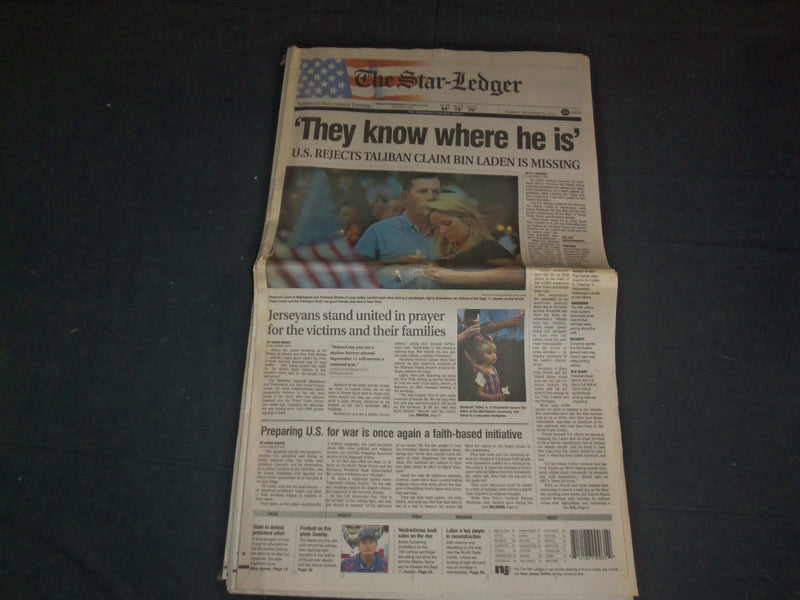 2001 SEPTEMBER 24 THE STAR-LEDGER NEWSPAPER - THEY KNOW WHERE HE IS - NP 3481