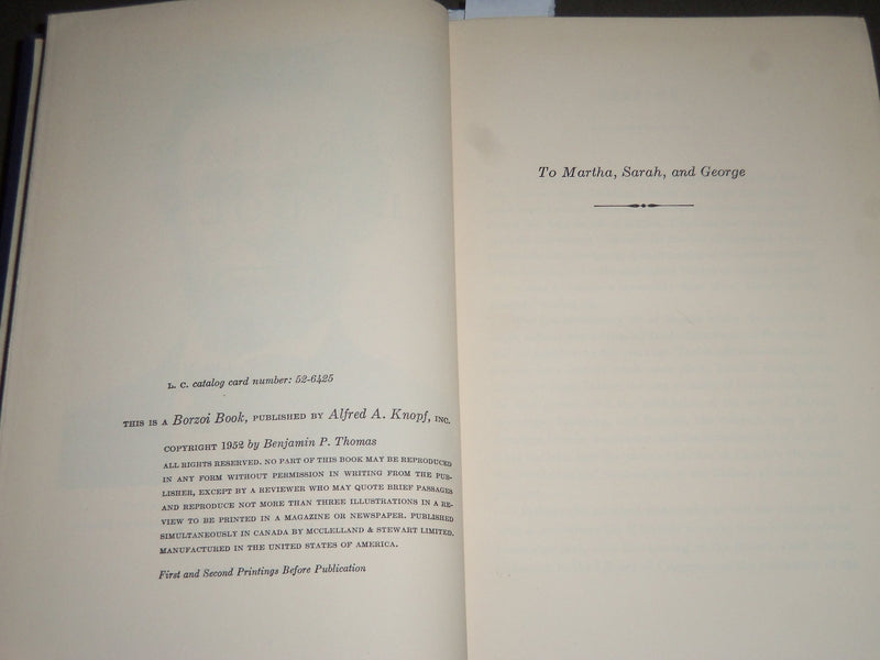 1952 ABRAHAM LINCOLN BY BENJAMIN P. THOMAS HARDCOVER BOOK - KD 4421