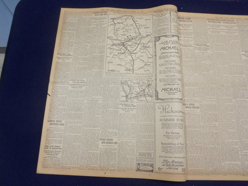 1918 APRIL 14 NEW YORK TIMES -BRITISH CHECK FOE, FRENCH ATTACK THE SOUTH-NT 8211