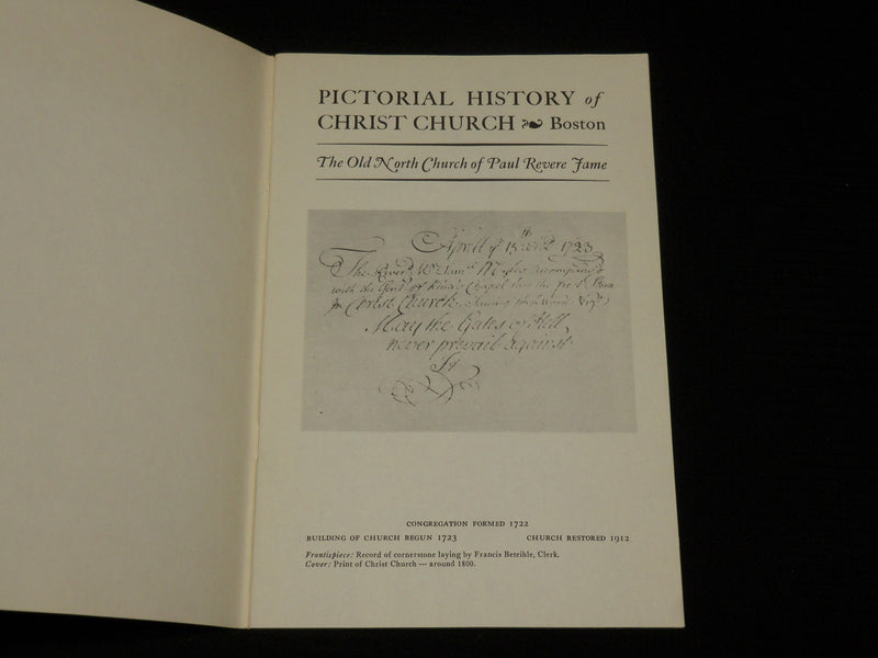 1960'S THE OLD NORTH CHURCH SOFTCOVER BOOK - BOSTON - J 7041