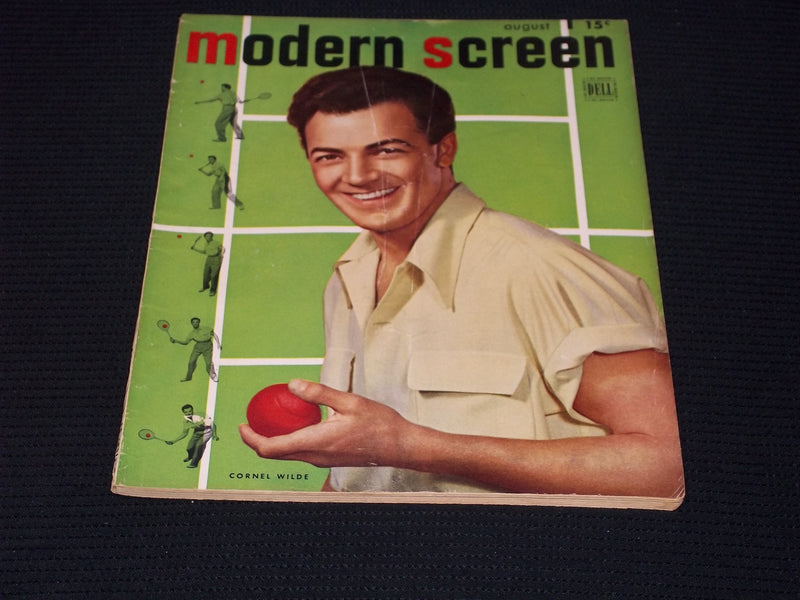 1947 AUGUST MODERN SCREEN MAGAZINE - CORNEL WILDE FRONT COVER - E 15669