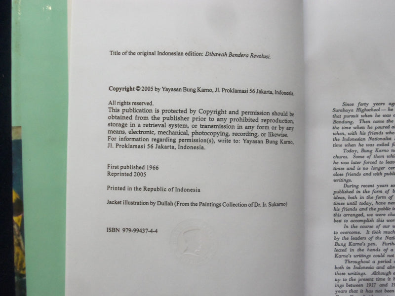 2005 UNDER THE BANNER OF REVOLUTION HARDCOVER BOOK BY DR. IR. SUKERNO - KD 8915