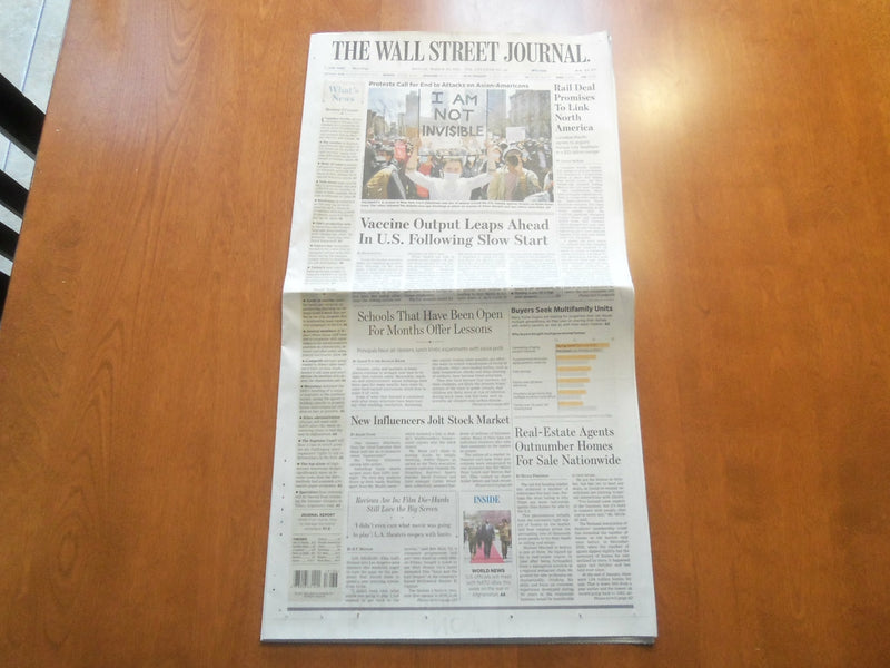 2021 MARCH 22 THE WALL STREET JOURNAL - VACCINE OUTPUT LEAPS AHEAD IN U.S.