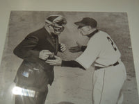 LEO DUROCHER & UMPIRE FRAMED PHOTO - 21 1/2