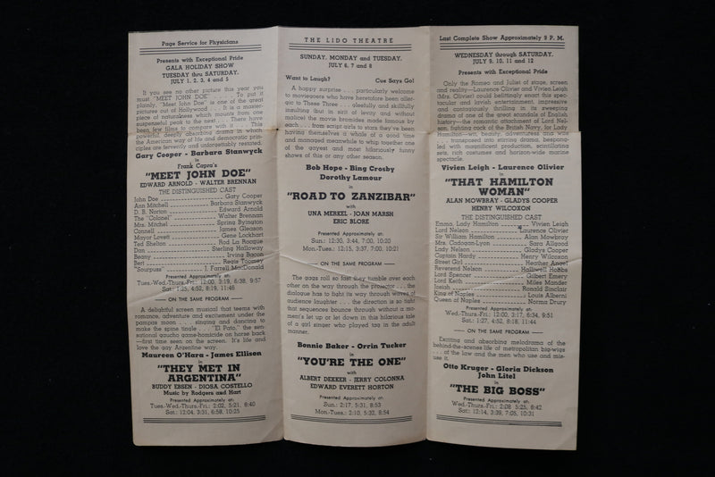 1940'S LIDO THEATRE GALA HOLIDAY PROGRAM - BRONX, NEW YORK - K 1903
