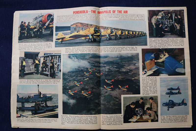 1942 MAY 17 SUNDAY NEWS PICTURE NEWSPAPER-CAPT. ROBERT WORKMAN-PENSACOLA-E 22732