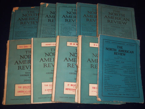1920 NORTH AMERICAN REVIEW LOT OF 10 ISSUES - GREAT STORIES/ARTICLES - WR 655