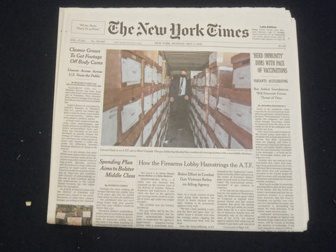 2021 MAY 3 NEW YORK TIMES - 'HERD IMMUNITY' DIMS WITH PACE OF VACCINATIONS