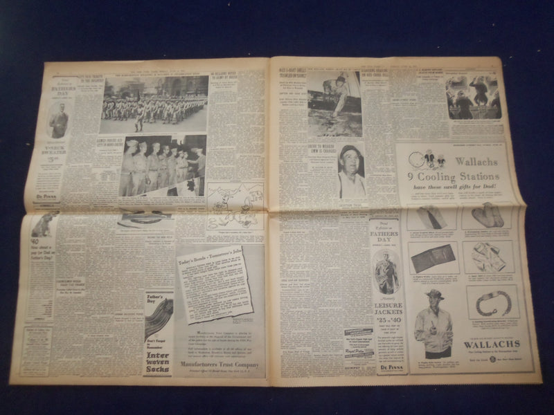 1944 JUNE 16 NEW YORK TIMES - SUPERFORTRESSES BOMB JAPAN PROPER - NP 6569