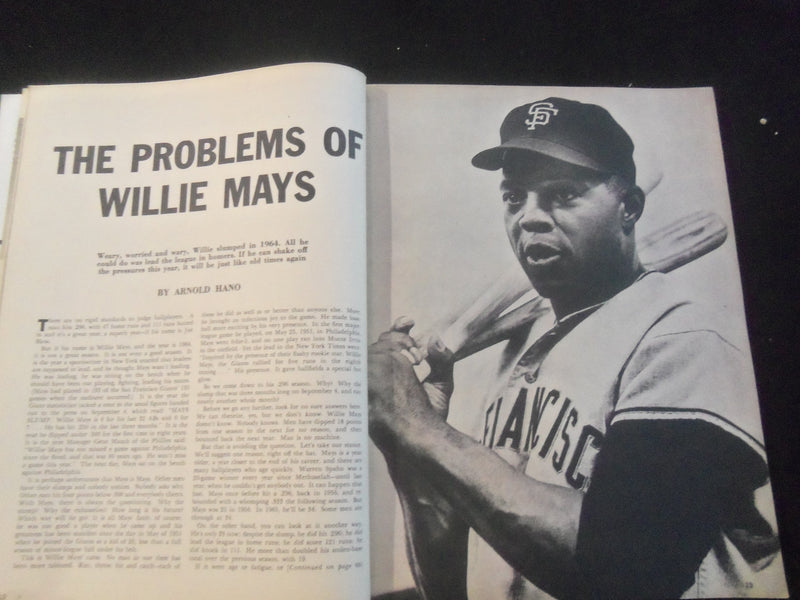 1965 OFFICIAL BASEBALL MAGAZINE - MICKEY MANTLE - WILLIE MAYS - J 7710
