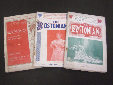 1895-1896 THE BOSTONIAN MAGAZINE LOT OF 3 ISSUES - WR 395