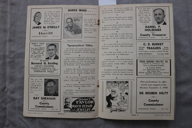 1940 SEPTEMBER-OCTOBER THE CALAMITY HOWLER SOFTCOVER BOOK - OHIO - K 3465
